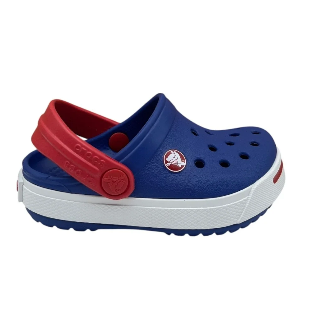 Crocs Baby Infant Boys Slip-on Clogs Size 4-5 Royal Blue Water Friendly Sandals